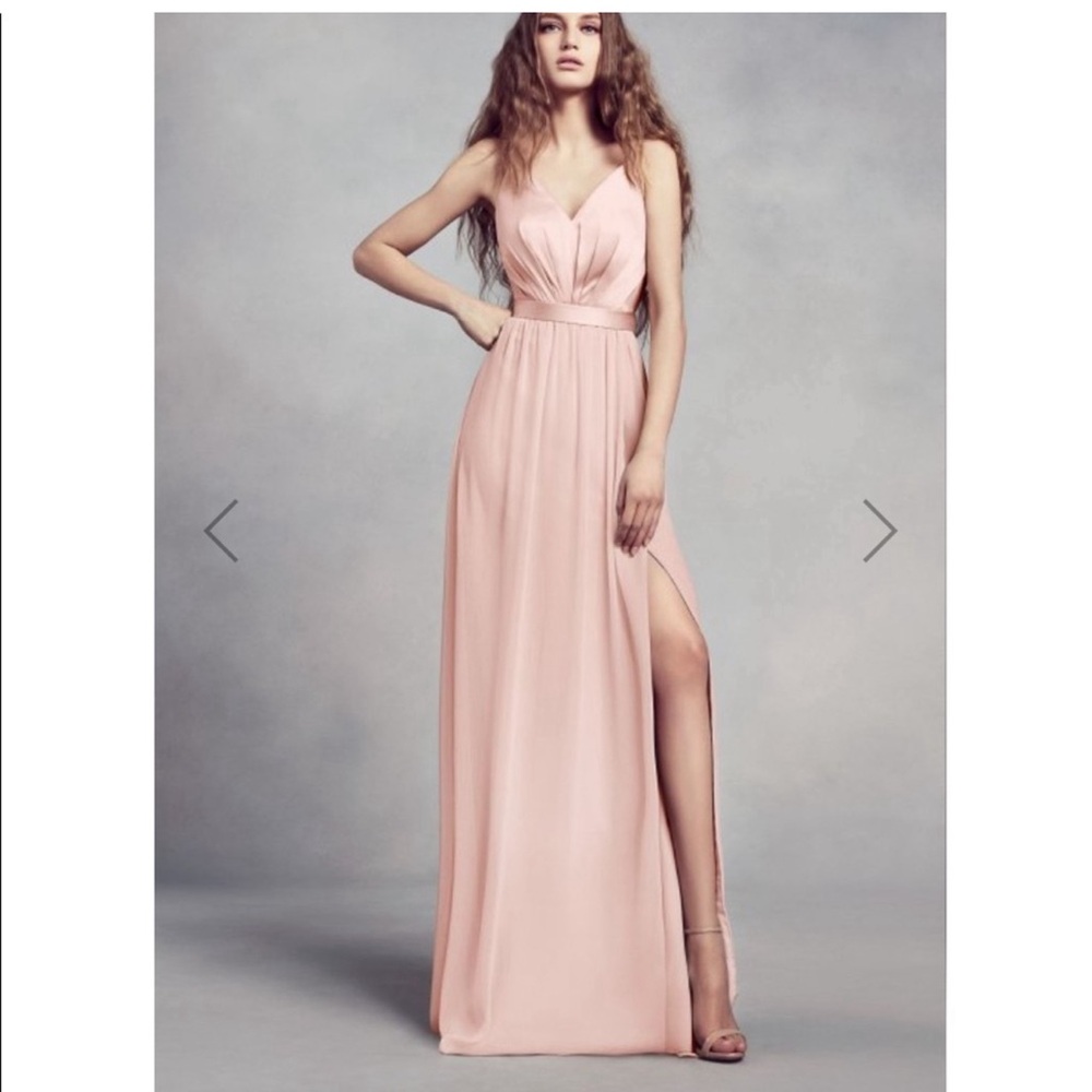 NEW Beautiful pink chiffon dress - with satin on top